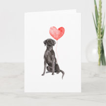  Black Labrador Valentines Card, Dog Valentines