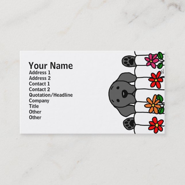 Black Labrador watching you Business Card (Front)