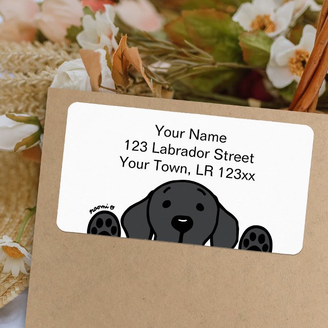 Black Labrador watching you Label (Black Labrador Watching You design Return Address Labels for Black Labrador Owners.  Personalized.)