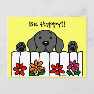 Black Labrador watching you Postcard
