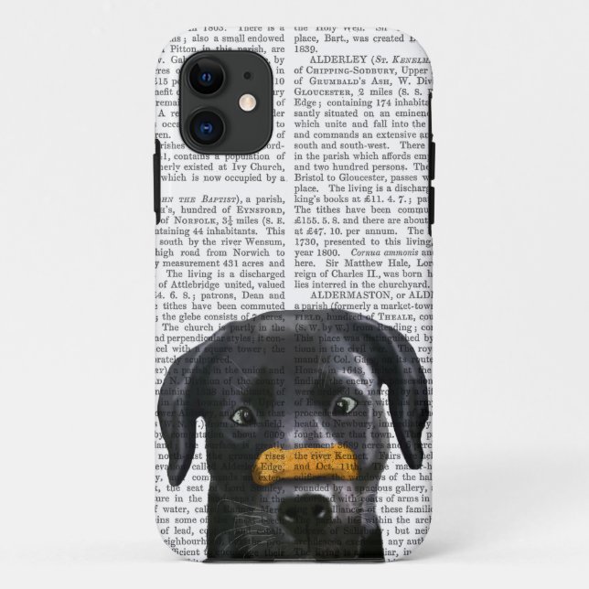 Black Labrador With Bone on Nose Case-Mate iPhone Case (Back)