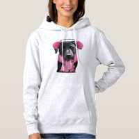 Black Labrador With Ear Muffs