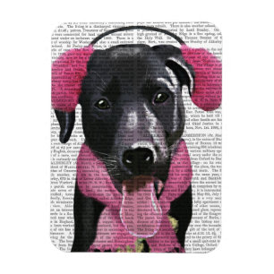 Black Labrador With Ear Muffs Magnet