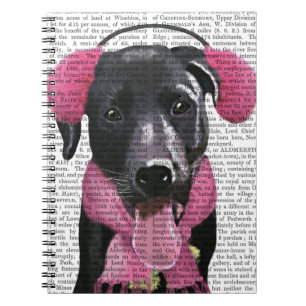 Black Labrador With Ear Muffs Spiral Notebook