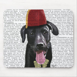 Black Labrador With Fez Mouse Pad