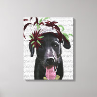 Black Labrador With Green Fascinator