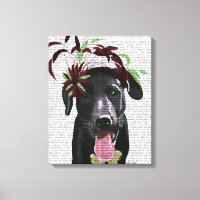 Black Labrador With Green Fascinator
