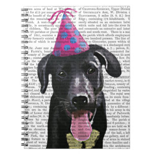 Black Labrador With Party Hat Spiral Notebook