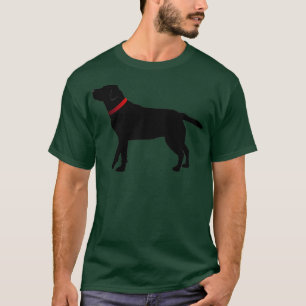 Black Labrador with Red Collar  T-Shirt