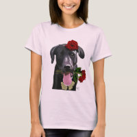Black Labrador with Roses 2