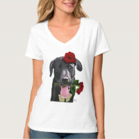 Black Labrador with Roses 2