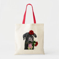 Black Labrador with Roses 2