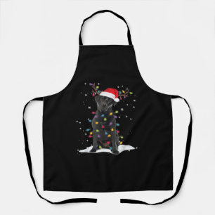 Black Labrador Xmas Dog Christmas Tree Light Class Apron