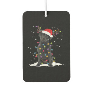 Black Labrador Xmas Dog Christmas Tree Light Class Car Air Freshener