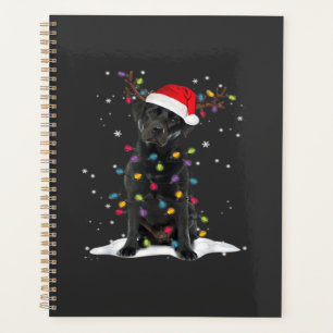 Black Labrador Xmas Dog Christmas Tree Light Class Planner