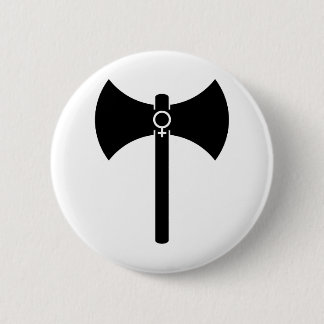 Black Labrys 6 Cm Round Badge