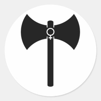 Black Labrys Classic Round Sticker