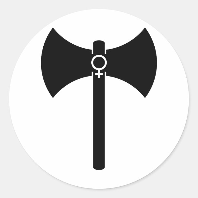 Black Labrys Classic Round Sticker (Front)