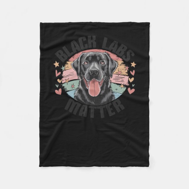 Black Labs Funny Labrador Graphic Tee Sticker  Fleece Blanket (Front)