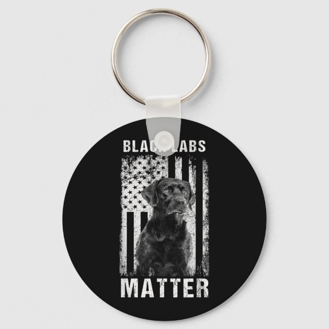 Black Labs Labrador Retriever Key Ring (Front)