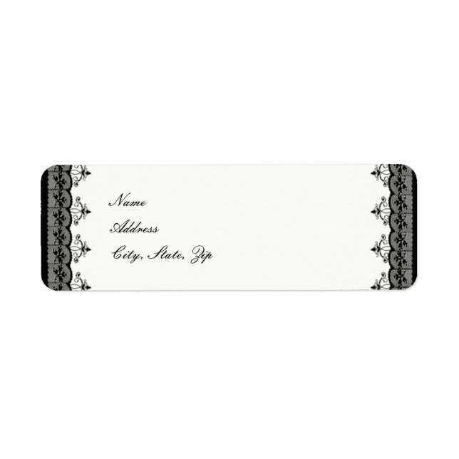 Black Lace Address Labels (Front)