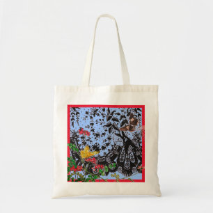 BLACK LACE AND BUTTERFLIES BUDGET TOTE BAG