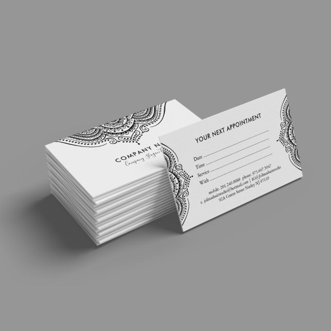 Black lace appointment card (Creator Uploaded)