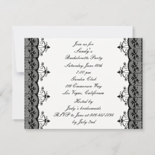 Black Lace Bachelorette Party Invitation
