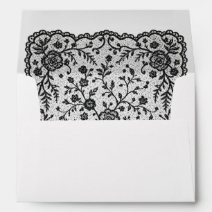 Black Lace Bridal Shower Invitation Envelope