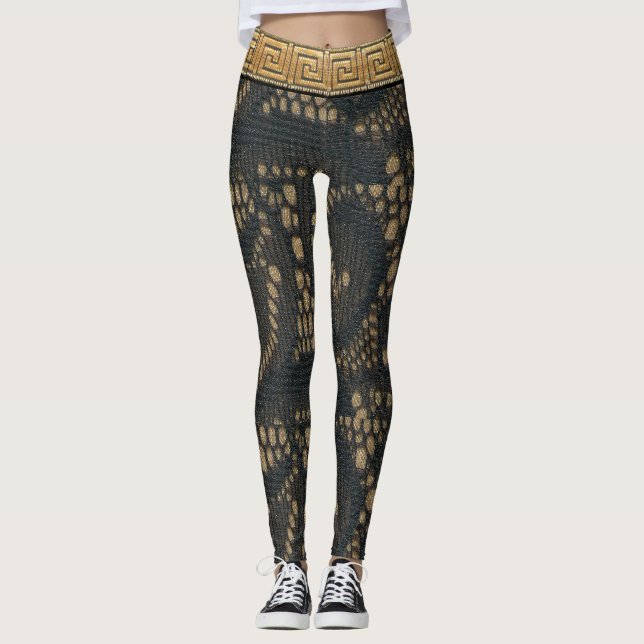 Black Lace d' Elegance Leggings (Front)