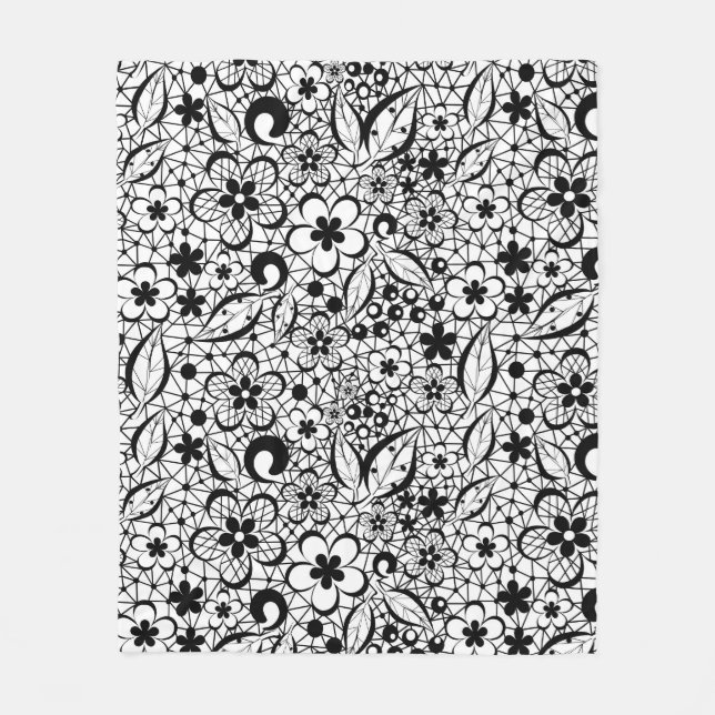 Black lace fleece blanket (Front)