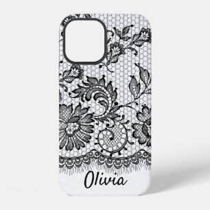 Black Lace Fringe On White Case-Mate iPhone Case
