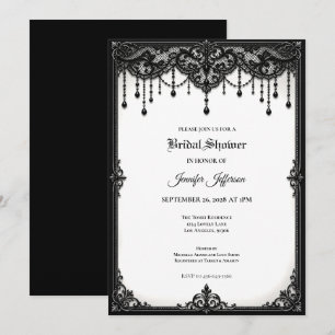 Black Lace Gothic Bridal Shower invitation
