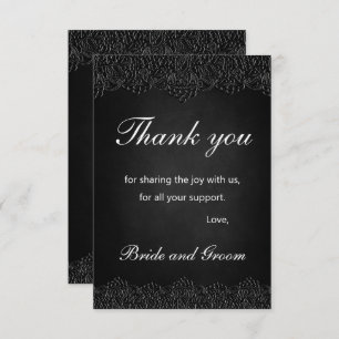Black Lace Gothic Victorian Wedding Thank You Card