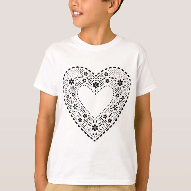 Black Lace Heart T-Shirt (Front)
