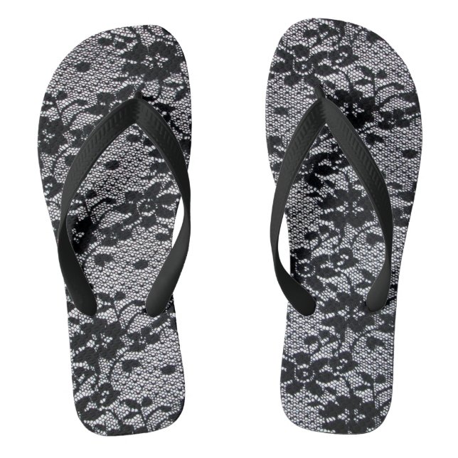 Black Lace Jandals (Footbed)