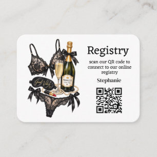 Black Lace Lingerie Bridal shower Registry Enclosure Card