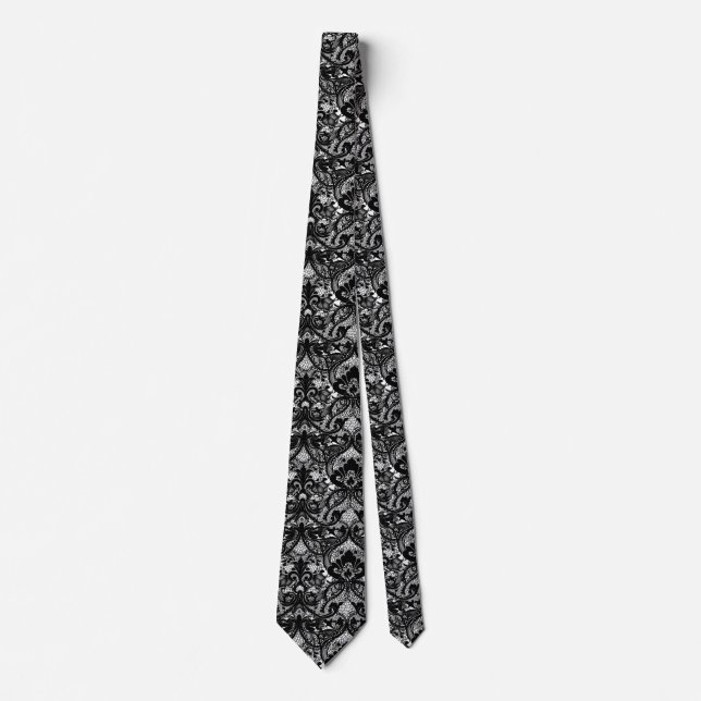 Black Lace Look Tie (Front)