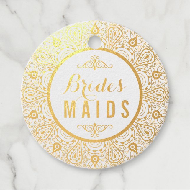 Black lace mandala Bridesmaids Favour Tags (Front)