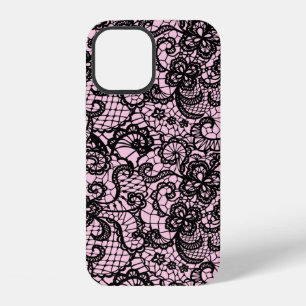 Black Lace On Pink Case-Mate iPhone Case