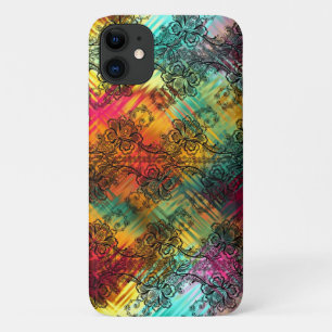 Black Lace On Rainbow Glass Case-Mate iPhone Case