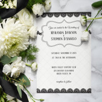 Black Lace on White Custom Wedding