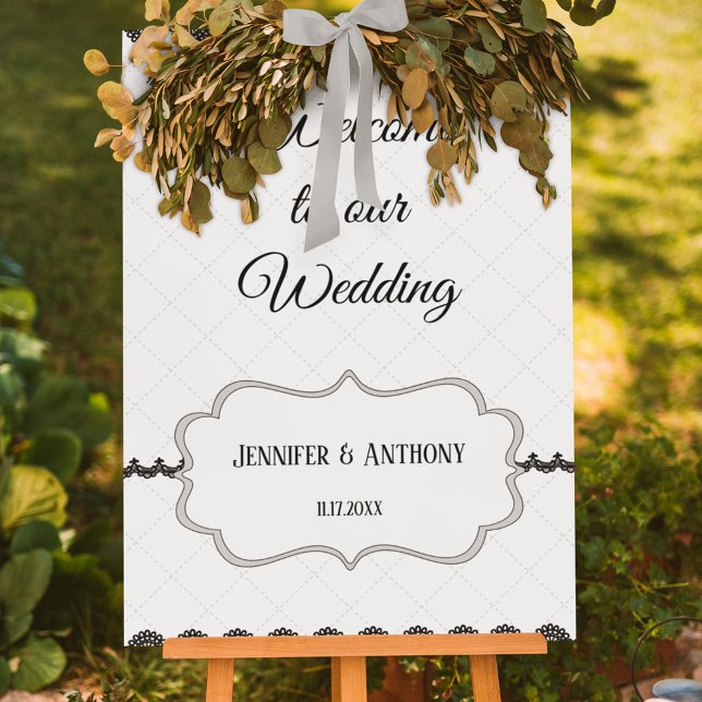 Black Lace on White Custom Wedding Poster (Creator Uploaded)