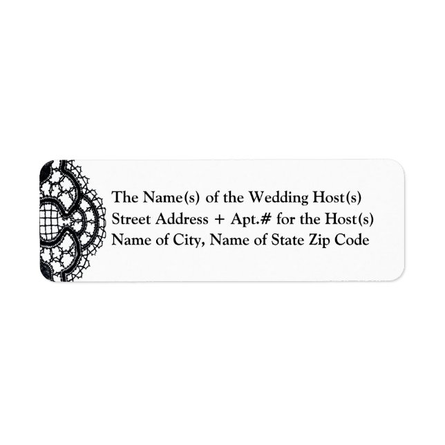 Black Lace on White (Return Address Labels) (Front)