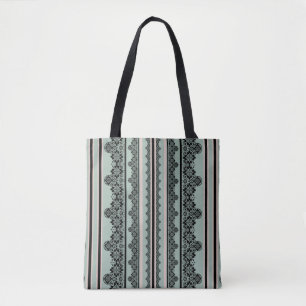 Black lace , openwork throw pillow tote bag