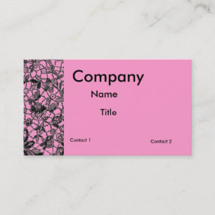 black lace over pink feminine business card