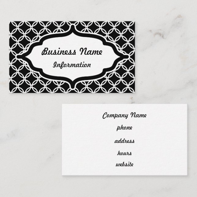 Black Lace Pattern Business Card (Front/Back)