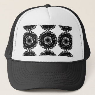 Black Lace Pattern Design. Custom Trucker Hat