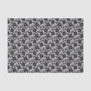 Black lace pattern on white background tissue paper