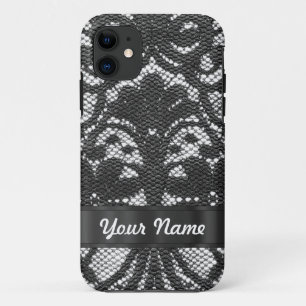 Black lace personalised Case-Mate iPhone case